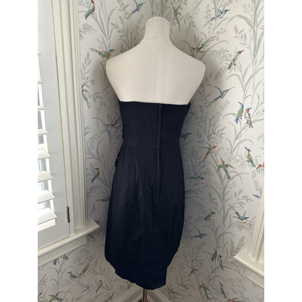 Lilly Pulitzer Crystal Black Late Night Toile Underlay Beaded Waist Dress Size 6 - Picture 4 of 8